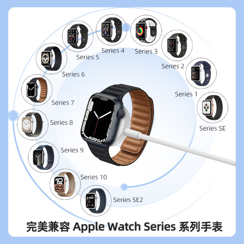 适用苹果手表无线充电器S9/8/7/6/5/ Ultra2 iWatchc磁吸充电器SE|undefined