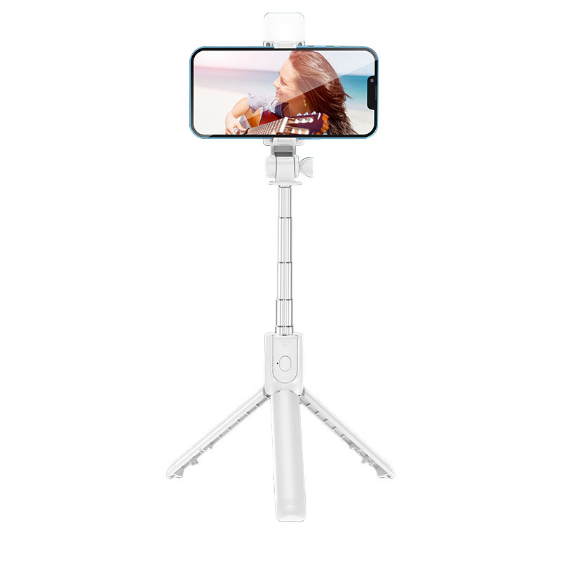 Palo Selfie Extensible con Trípode de ABS con Bluetooth y Luz para Exteriores