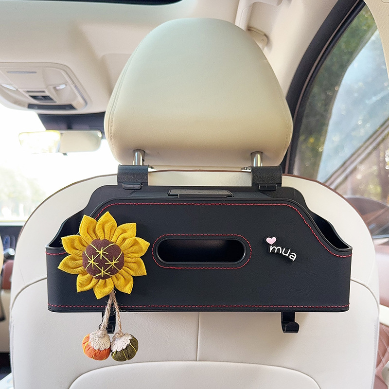 Bag, Qìchē Car storage bag/box - black-sunflower-multi-function-seat-back-storage-box