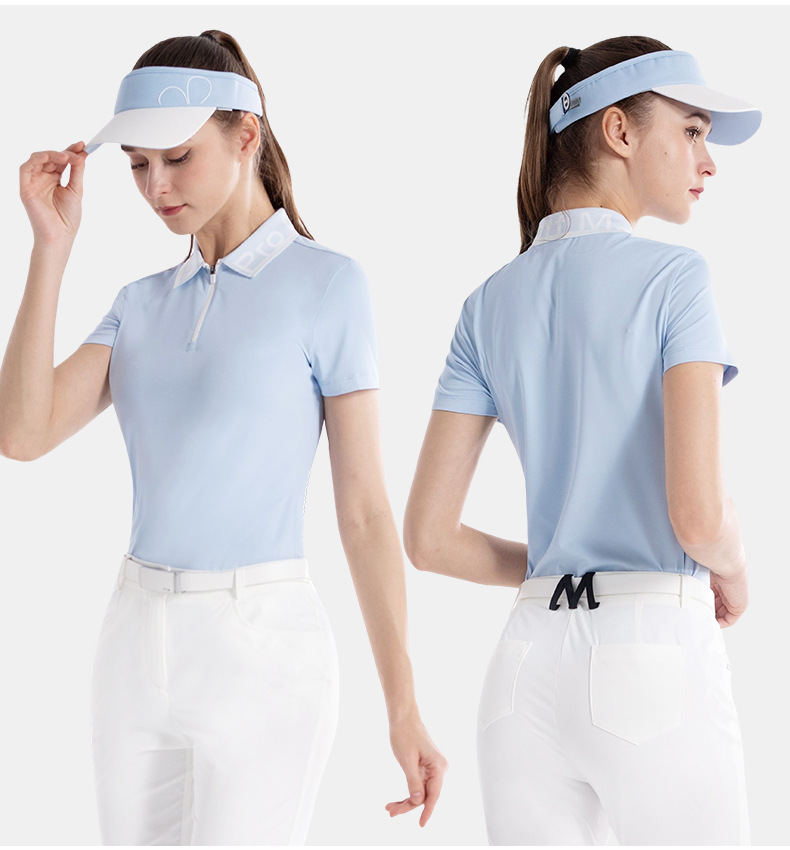 Áo polo tay ngắn thoáng khí nữ PGM mùa hè — YF670 [Cổ áo có gân/nhanh khô thoáng khí] POLO trắng, YF670 [Cổ áo có gân/nhanh khô thoáng khí] đá pha lê xanh POLO, YF670 [Cổ áo có gân/nhanh khô thoáng khí] POLO đen, YF670 [Cổ áo có gân/nhanh khô thoáng khí] hoa anh đào POLO chi tiết 9