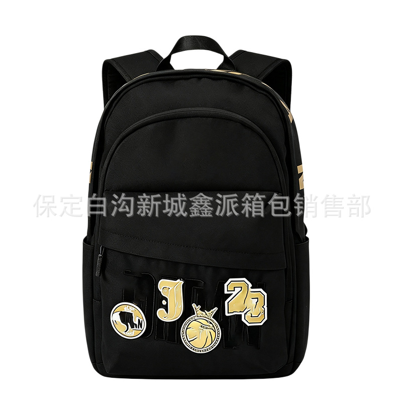 6809 Large Velcro Style Black Gold