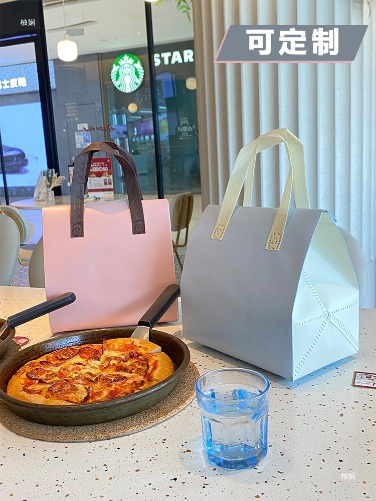 加厚保温袋手提外卖打包甜点做包装袋子奶茶烧烤无纺布铝箔