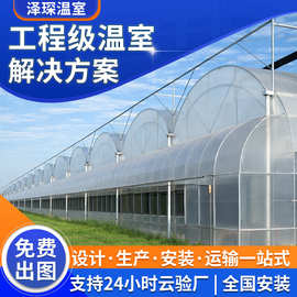 连栋薄膜温室大棚厂家纹络式智能玻璃温室一站式工程农业温室大棚