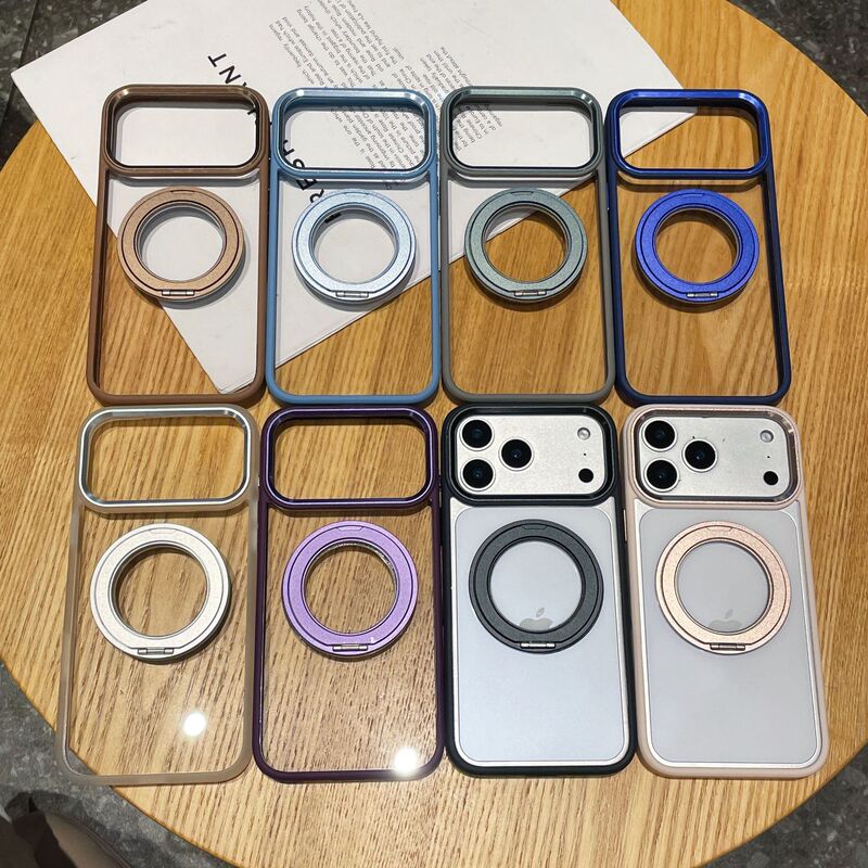 Suitable for Iphone18Promax 360-Degree Rotating Magnetic Stand Apple 17 Transparent Phone Case Anti-Fall Protection Suitable for Iphone18Promax 360-Degree Rotating Magnetic Stand Apple 17 Transparent Phone Case Anti-Fall Protection