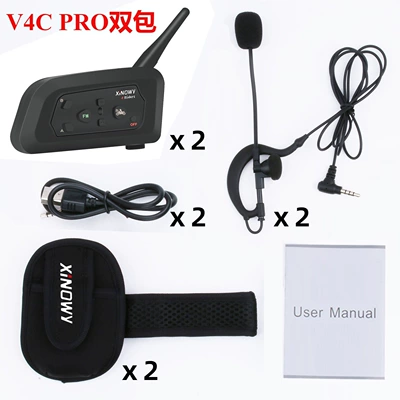 Motorcycle Helmet Headset, riders, with automatic answering - v4c-pro2-set-referee-intercom-headset