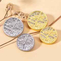 Metal Cloud Water Diamond Button National Style Button Chinese Hanfu High-end Cheongsam Tang Suit Clothing Disc Button Accessory Supply Material
