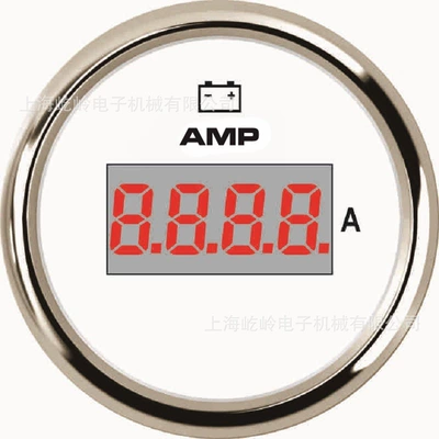 automobile instrument, Installation Ammeter ±50A - silver-edge-white-background-digital-display-model