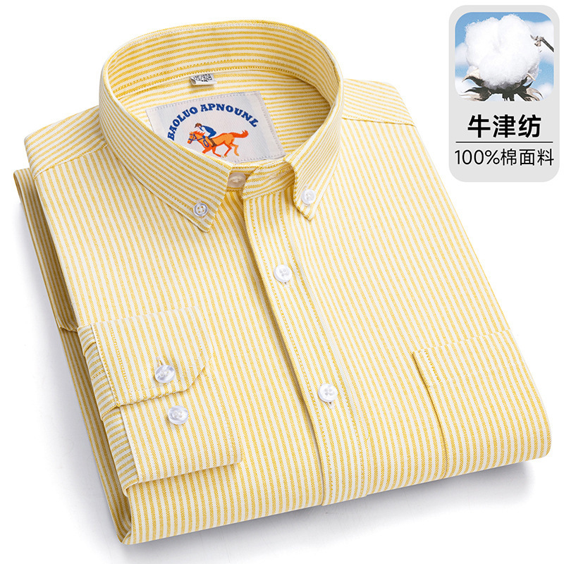 25 New Style Roman Standard Cotton Oxford Shirt Long-Sleeved Cotton Shirt Casual Business Plaid Shirt Men's Clothing 25 New Style Roman Standard Cotton Oxford Shirt Long-Sleeved Cotton Shirt Casual Business Plaid Shirt Men's Clothing