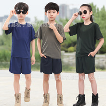 儿童体能服夏季速干网眼体恤夏令营训练服中小学生军训迷彩服套装