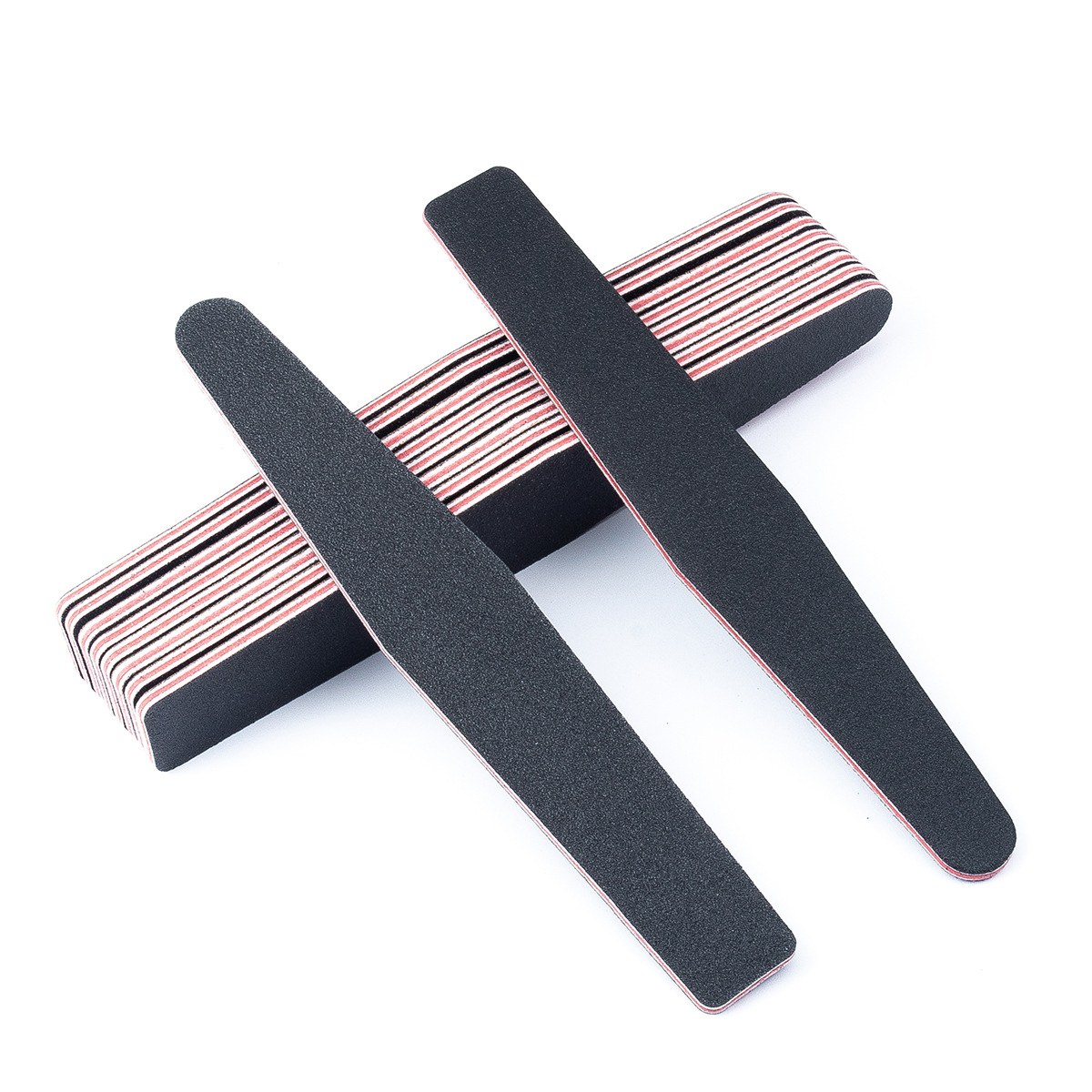 Todo el año en stock en forma de diamante de color rojo corazón negro arena molienda tira de esmalte de uñas que forma la superficie de uñas HERRAMIENTA DE MANICURA resistente al desgaste