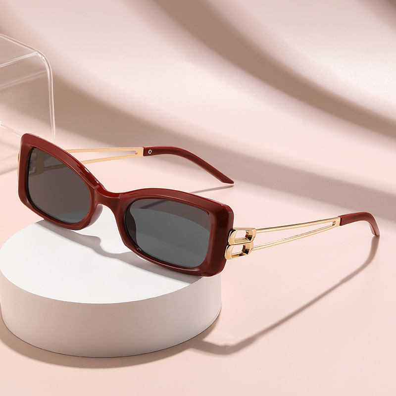 Gafas de Sol Cuadradas de Marco Grande de PC Protección UV380 para Viajes