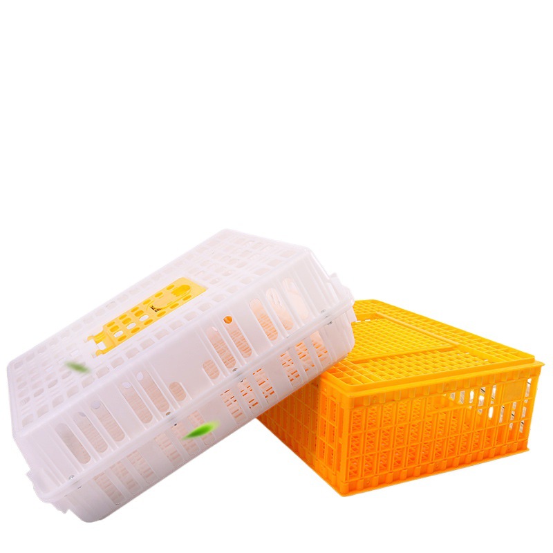 Jaula de pollo caja de rotación de plástico en una canasta de transporte de pollo, pato y ganso Jaula de pollo de gran tamaño gruesa Jaula de pollo, pato y ganso Jaula de transporte de rotación