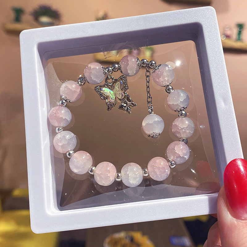 23g Weight Alloy, Glass Pendant Material Bracelets Classification Alloy, Glass Chain Material 1 Piece Quantity Daily, Date Occasion Alloy, Glass Material Bow Knot Pattern Women's Gender Elegant, Lady Style Elegant Lady Bow Knot Alloy Glass Beaded Bracelets Wholesale 2