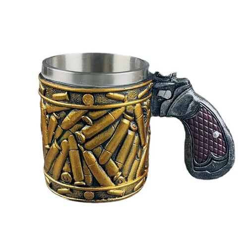 Bullet stainless steel cup creative revolver bullet cup shape wine set commemorative gift bar American beer cup