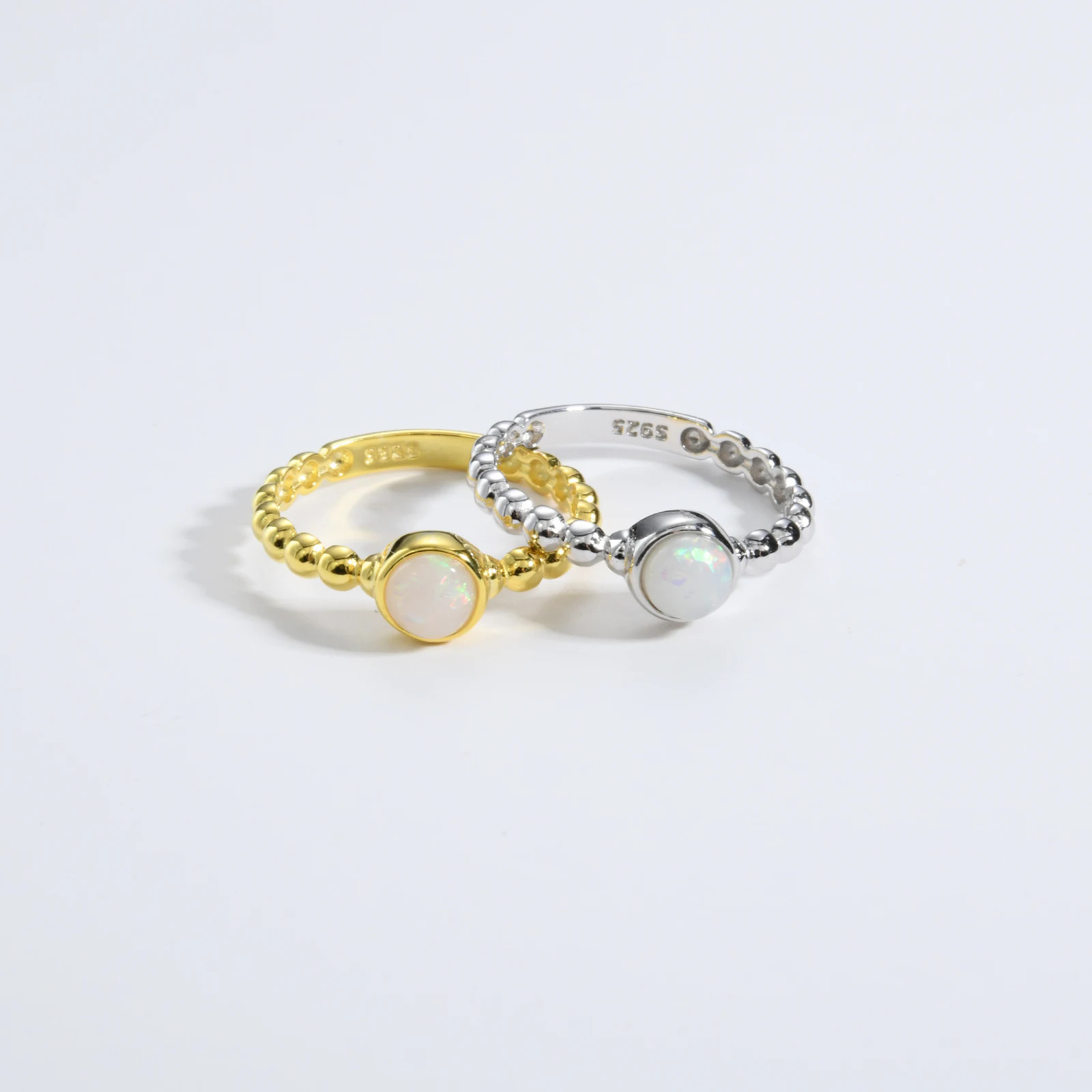 2g Weight Opal Inlay Material Rings Classification 6, 9 Ring Size 1 Piece Quantity 925 Sterling Silver Opal Geometric Rings 925 Sterling Silver Rings