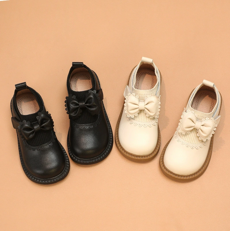 Весенне-осенняя новая детская Однослойная обувь для девочек Кожаные туфли на мягкой подошве для девочек Студенческая обувь из натуральной кожи черного цвета для выступлений 223859