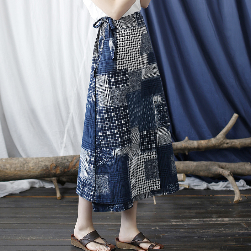 2249喜墨オリジナル女装レトロ文芸旧洗水ゆるい夏服スカート一枚式女性スカート