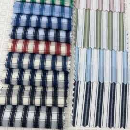 春夏色织新品韩风肌理高品质格子条纹男女童装衬衫连衣裙吊带鞋材