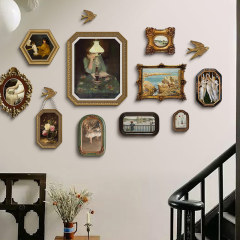 Dingchuan niche art French retro living room set decorative painting American style restaurant wall hanging painting entrance hall wall art