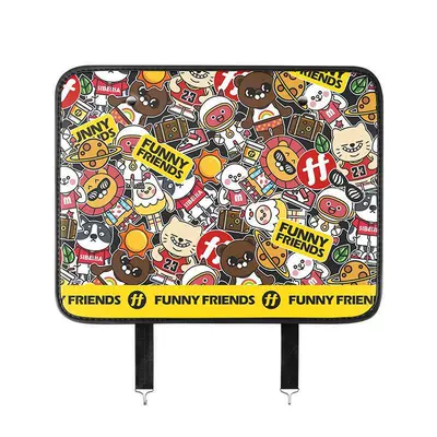 Seat Back Storage Bag Rear: Chair back anti-kick pad - collage-family-portrait-wear-resistant-fiber-leather-single-pack