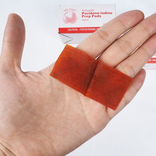 Disposable 100 pieces of iodophor cotton pads for skin and navel cleaning, disinfection and gentle cleaning.
