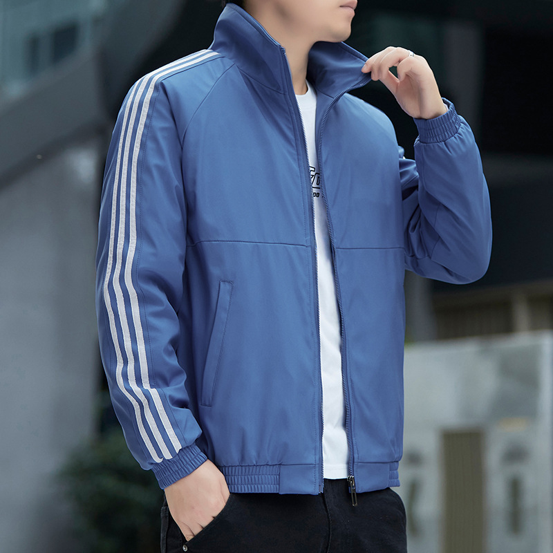 Tres barras transfronterizas chaqueta hombre otoño estilo americano chaqueta de viento de cuello al aire libre tres capas suaves chaqueta de asalto hombre tamaño grande image 9