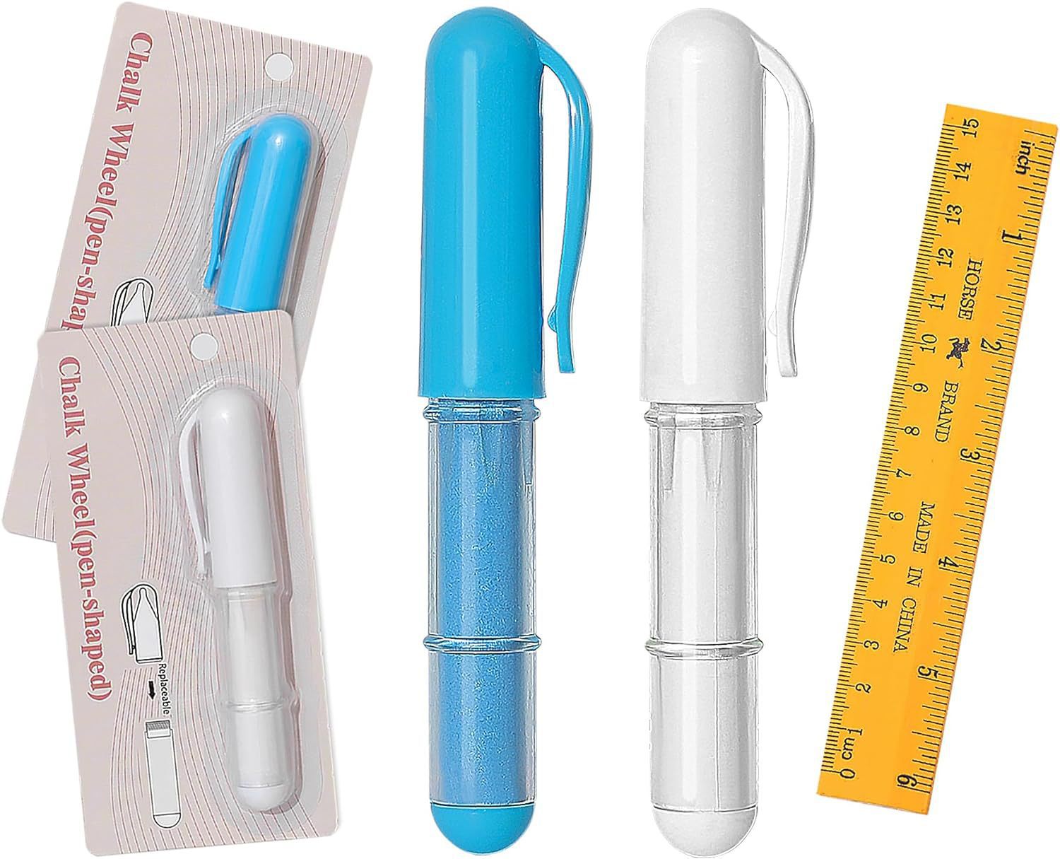 Azul + blanco + regla