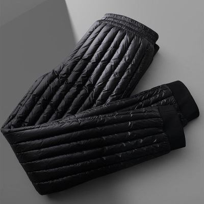 Goose Down pants man Middle and old age Internal bile Light and thin Cold proof Warm pants The waist winter cotton-padded trousers