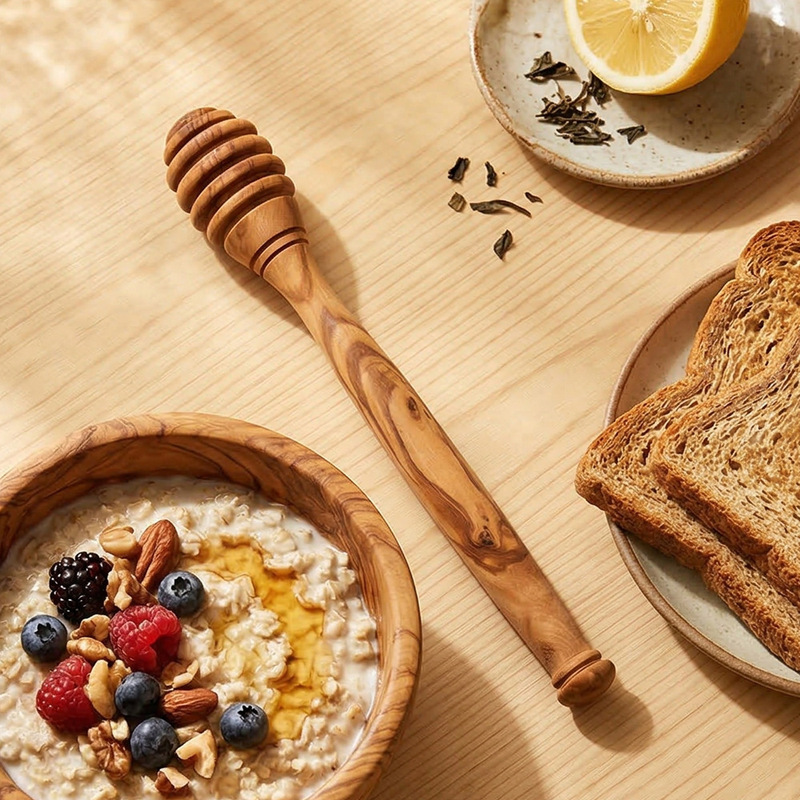 Olive Wood Honey Stirring Stick, Wooden Honey Dispenser Stick, Creative Coffee Milk Tea Jam Stirring Stick, Honey Stick