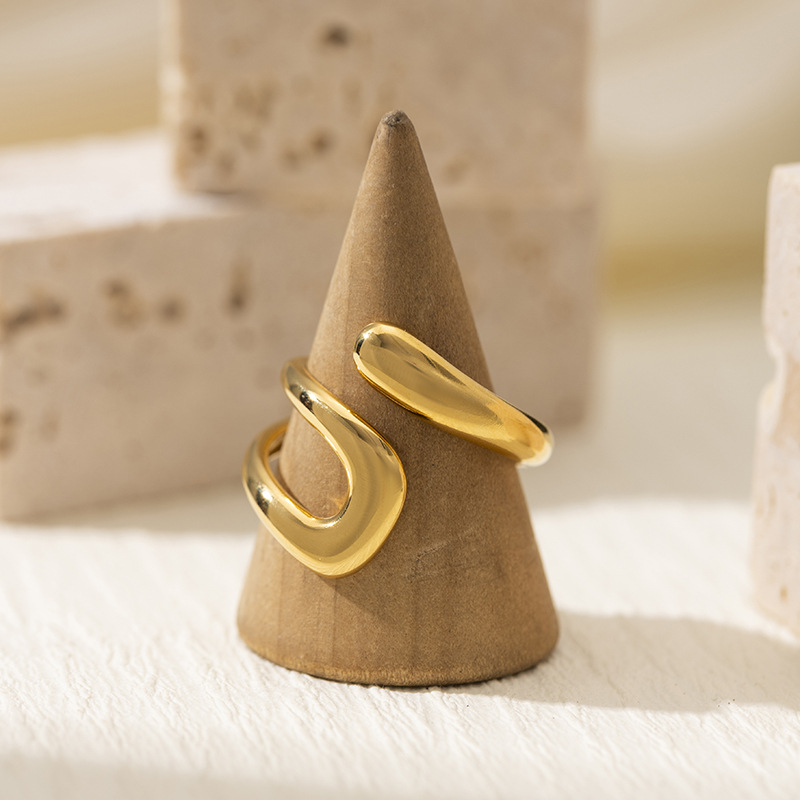 Anillos de acero inoxidable exagerados de alta calidad, anillos irregulares, joyas de mano, anillos de mujeres europeas y americanas.