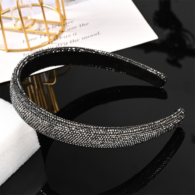Nueva esponja de diamantes de imitación de diadema completa europea y americana transfronteriza con accesorios para el cabello de moda roja neta accesorios para el cabello de la banda para el cabello de las mujeres