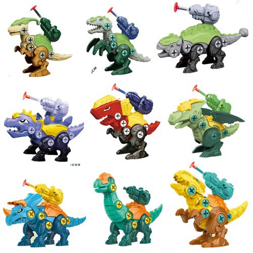 Запуск мягких пуль динозавров собрать яйца динозавров детские игрушки слепые коробки игрушки винт сборки головоломки diy катапульты