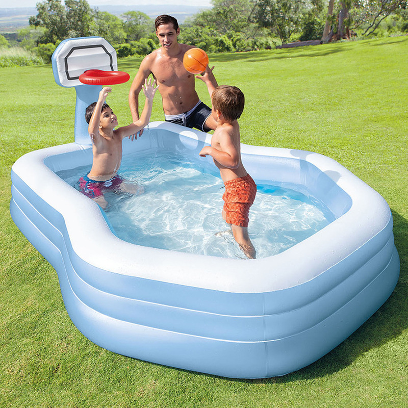 INTEX57183 Basketball Frame Inflatable Swimming Pool Children's Household Pool Baby Outdoor Bathing Ocean Ball Pool