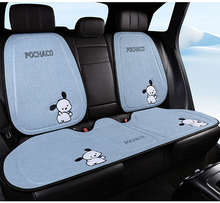 New Car Cushion Linen Simple Four Seasons Universal Pacha Puppy Cartoon Men's and Women's Available Non-Slip Breathable Seat Cushion