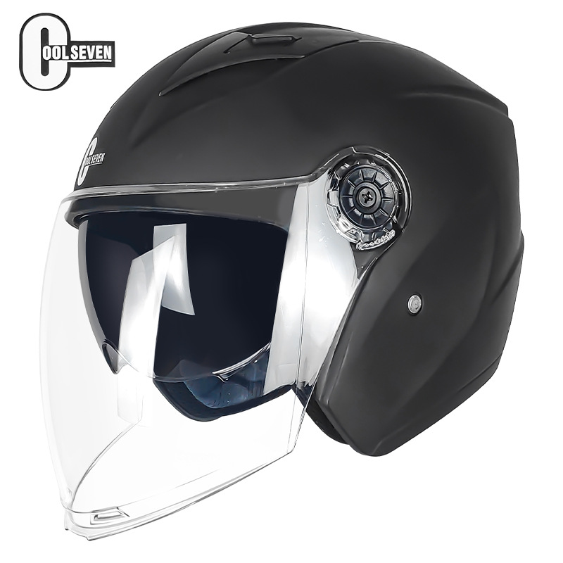 Comercio exterior de verano casco femenino medio casco bicicleta eléctrica casco motocicleta montar lente doble Four Seasons Universal