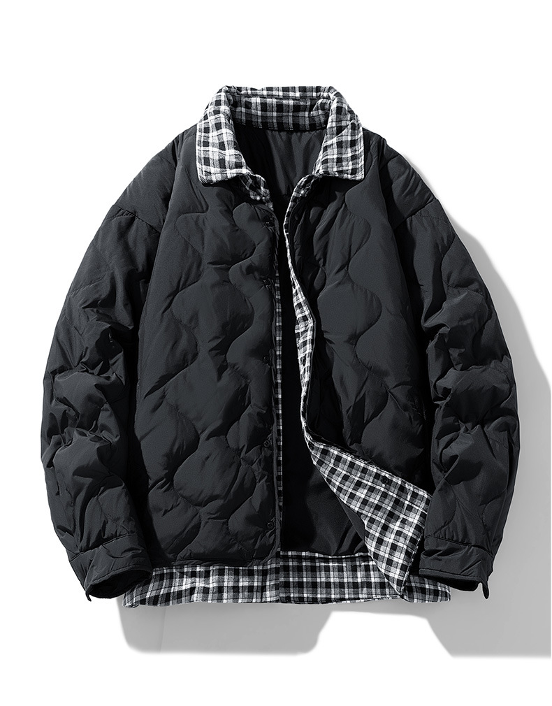 Herrenjacke Für Den Winter Mit Hemdkragen Aus Baumwolle Seide_voghion.com