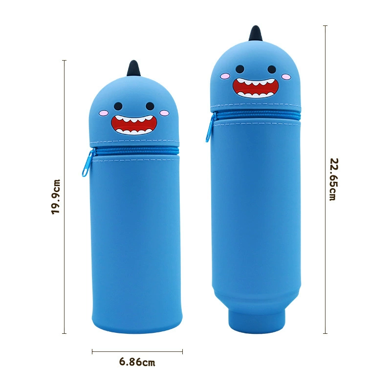 Silicone Cartoon Pencil Case, Large-Capacity Foldable Stationery Pouch, Dinosaur & Animal Designs