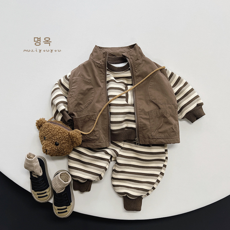 Harajuku estilo de los niños ropa de trabajo Chaleco de invierno nuevas niñas pequeñas y medianas estilo coreano forrado de lana caliente de moda chaleco fresco ropa para niños