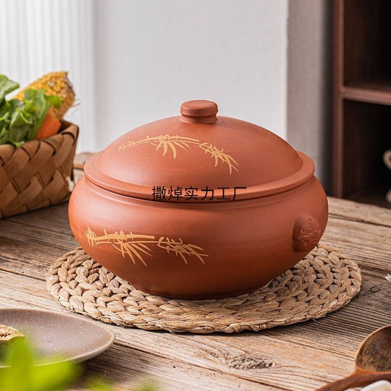 Yunnan Jianshuqi pot chicken vapor steaming cooker steamer steamer home casserole commercial night sweaty chicken pot non -purple pottery