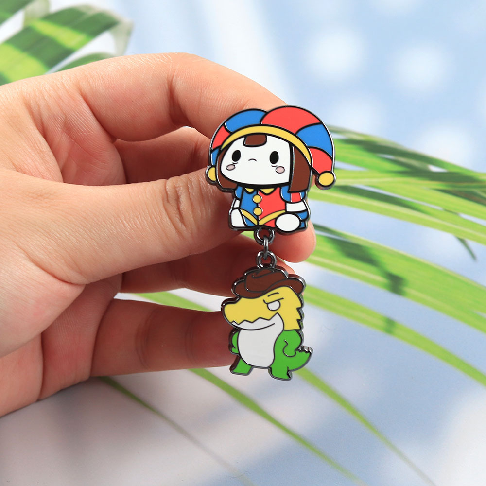 Magical Digital Circus enamel brooch, Q-version Pamni merchandise badge, crocodile Gabu pendant, lapel pin