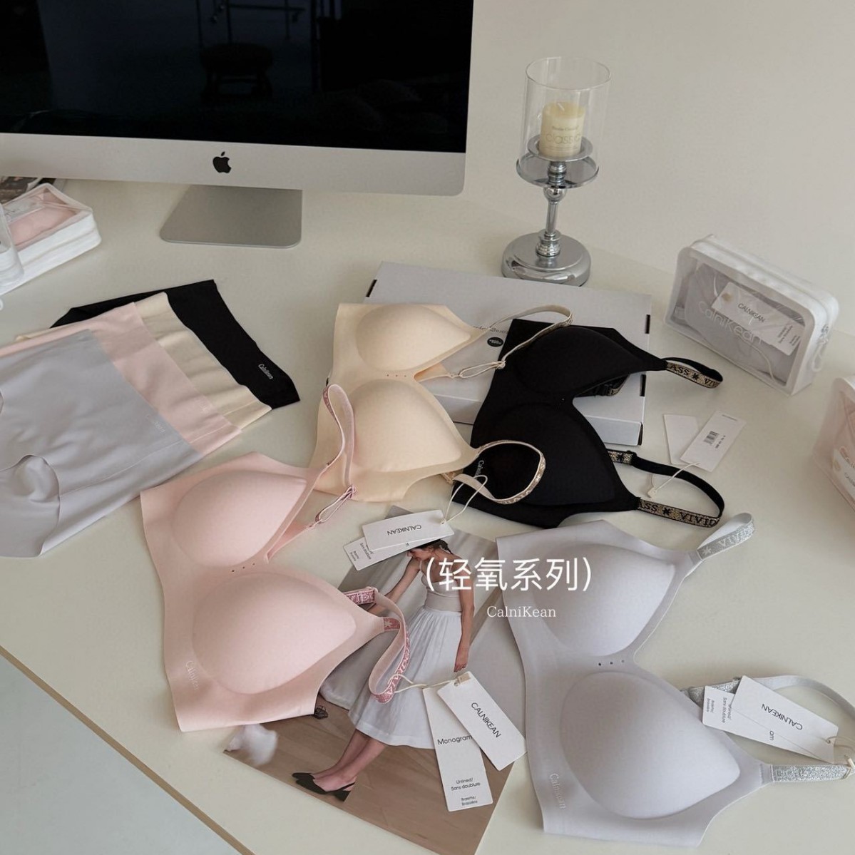 크로스보더 속옷 세트 6336 # 반중력 브라, 처짐 방지, 작은 가슴을 위한 푸쉬업, 반짝이는 다이아몬드 어깨끈, 여성용 팬티 포함