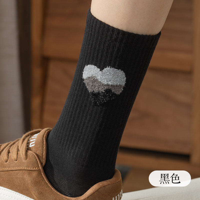 100%棉袜子女定制中筒袜纯棉堆堆袜诸暨袜业批发秋冬全棉无骨袜子|undefined
