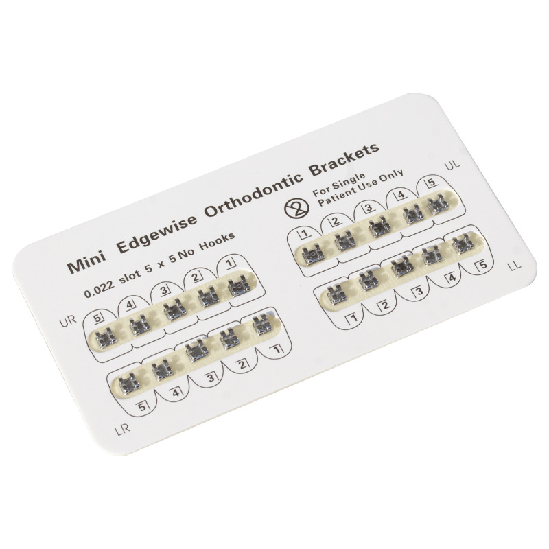 Brackets Metálicos de Ortodoncia Transfronterizos, Alambre Cuadrado 345 con Gancho/Sin Gancho, Brackets de Corrección Dental, Brackets Integrados
