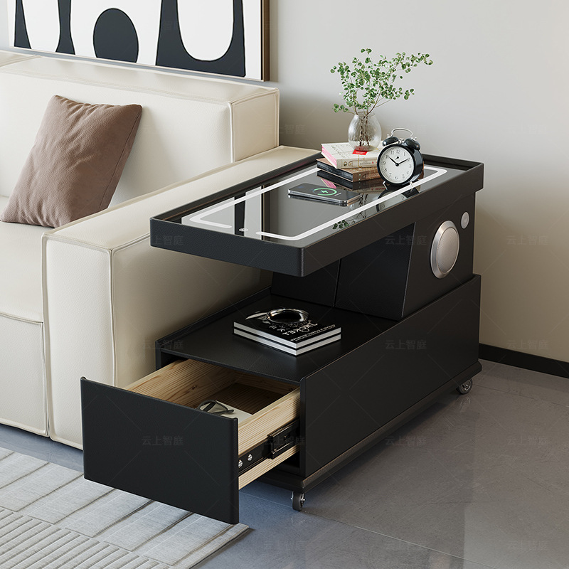 可移动茶几小户型现代简约边柜轻奢客厅意式极简新款沙发边几推车