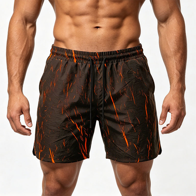 Men's Clothing Men's Plus Size Shorts Summer Outerwear Quick Drying Camouflage Beach Shorts For Men Straight Leg Lightning Pattern_viptrois.com