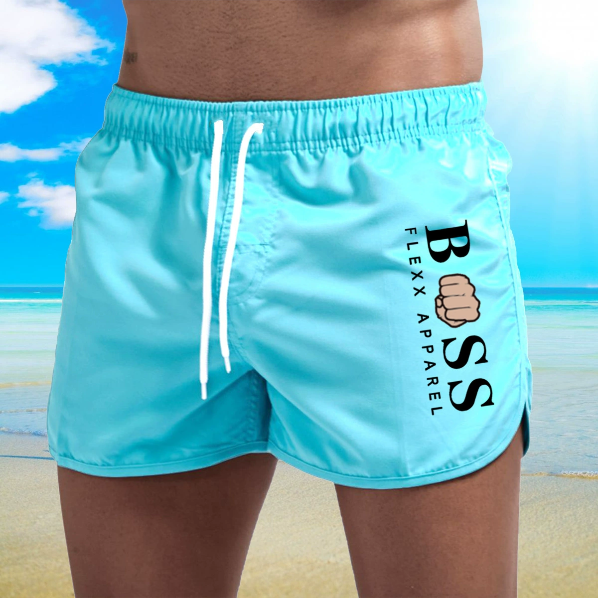 Fashionable beach multicoloured sports shorts, Aliexpress, for import, polyester