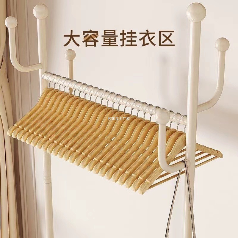 Percha de ropa de piso dormitorio percha de ropa móvil con ruedas balcón doméstico sala de estar percha de ropa de lujo ligera percha de ropa percha de sombrero de barra única