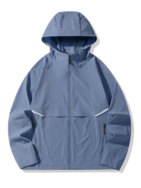 Upf50+ Spring and Summer Outdoor Sun Protection Clothing for Men, Hooded, Elastic, Breathable, Quick-Drying Skin Clothing, Running Fitness Thin Jacket