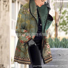 2025新款跨境外贸欧美女亚马逊速卖通独立站秋冬加厚呢子大衣外套