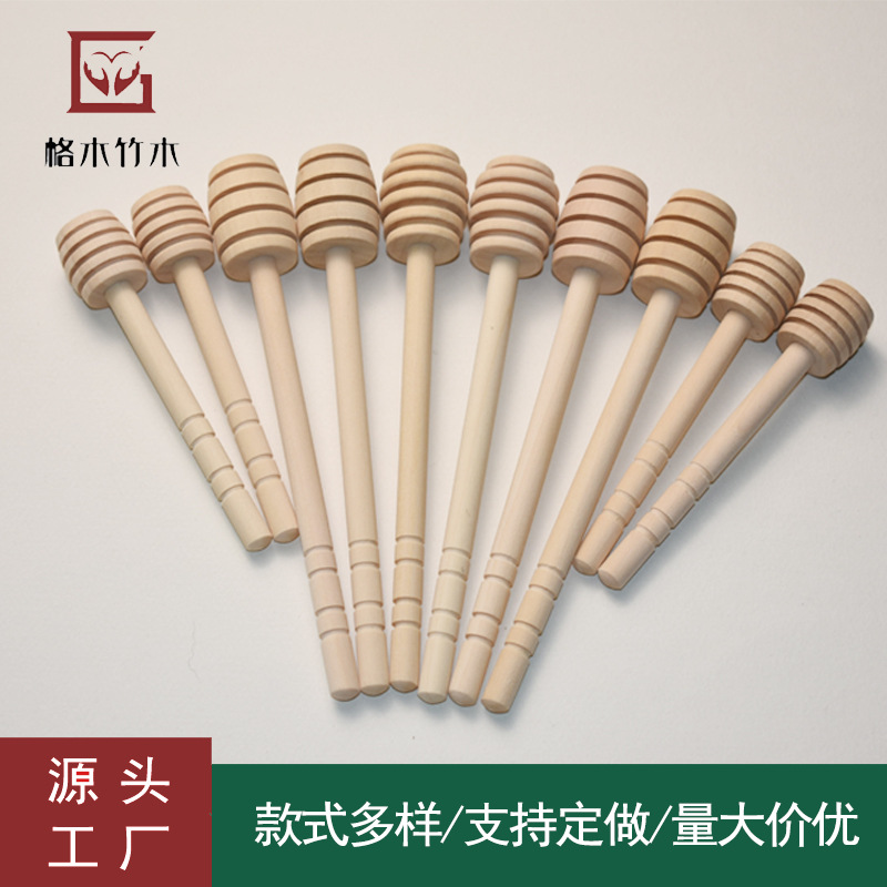 Exportación calidad loto madera miel palo mano regalo marcado madera redonda cabeza agitación varilla madera maciza miel palo agitación varilla